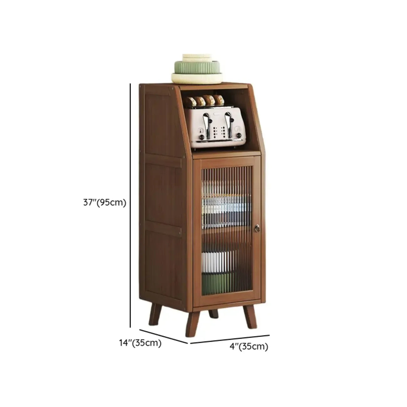 Buffets étroits modernes en bambou, armoires de rangement