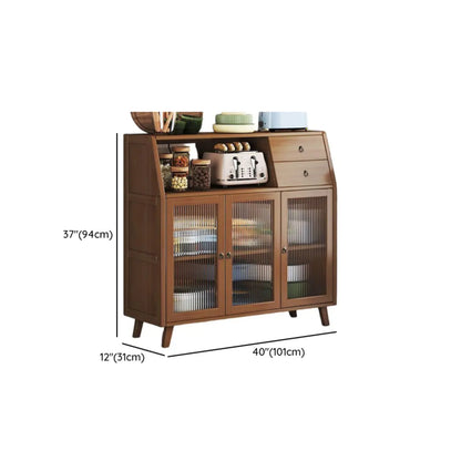 Buffets étroits modernes en bambou, armoires de rangement