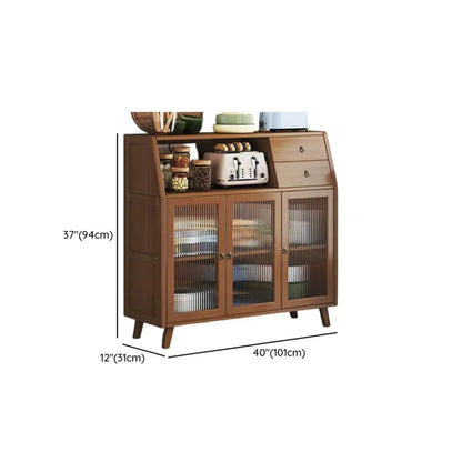 Buffets étroits modernes en bambou, armoires de rangement