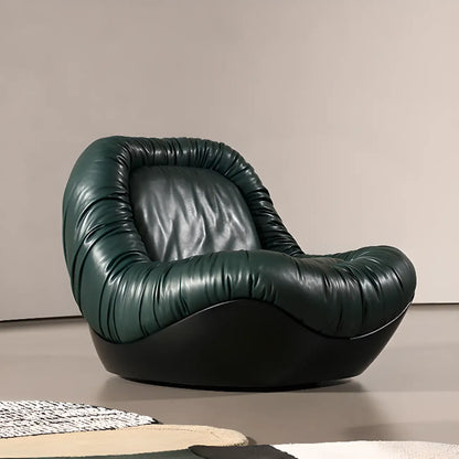 Chaise d'appoint contemporaine sans accoudoirs en similicuir