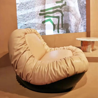 Chaise d'appoint contemporaine sans accoudoirs en similicuir