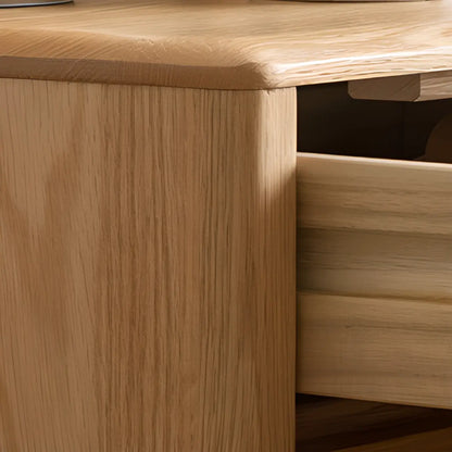 Table de chevet étroite et moderne en bois avec 3 tiroirs