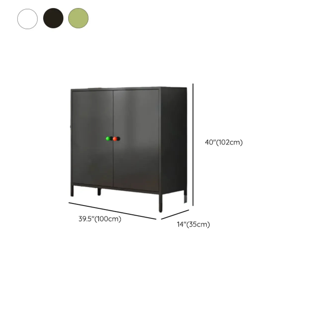 Buffet minimaliste moderne en métal avec comptoir étroit