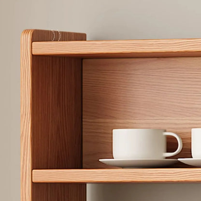 Buffet étroit moderne en bois avec tiroirs et portes coulissantes