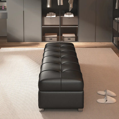 Banc de chambre moderne en cuir avec rangement