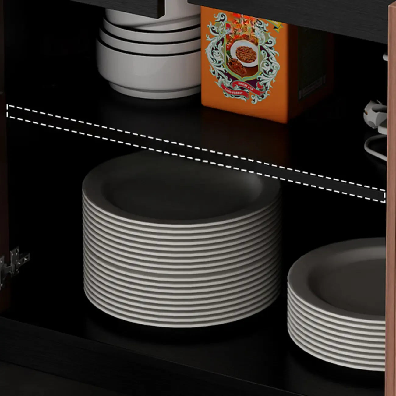 Buffet moderne en bois avec étagères modulables