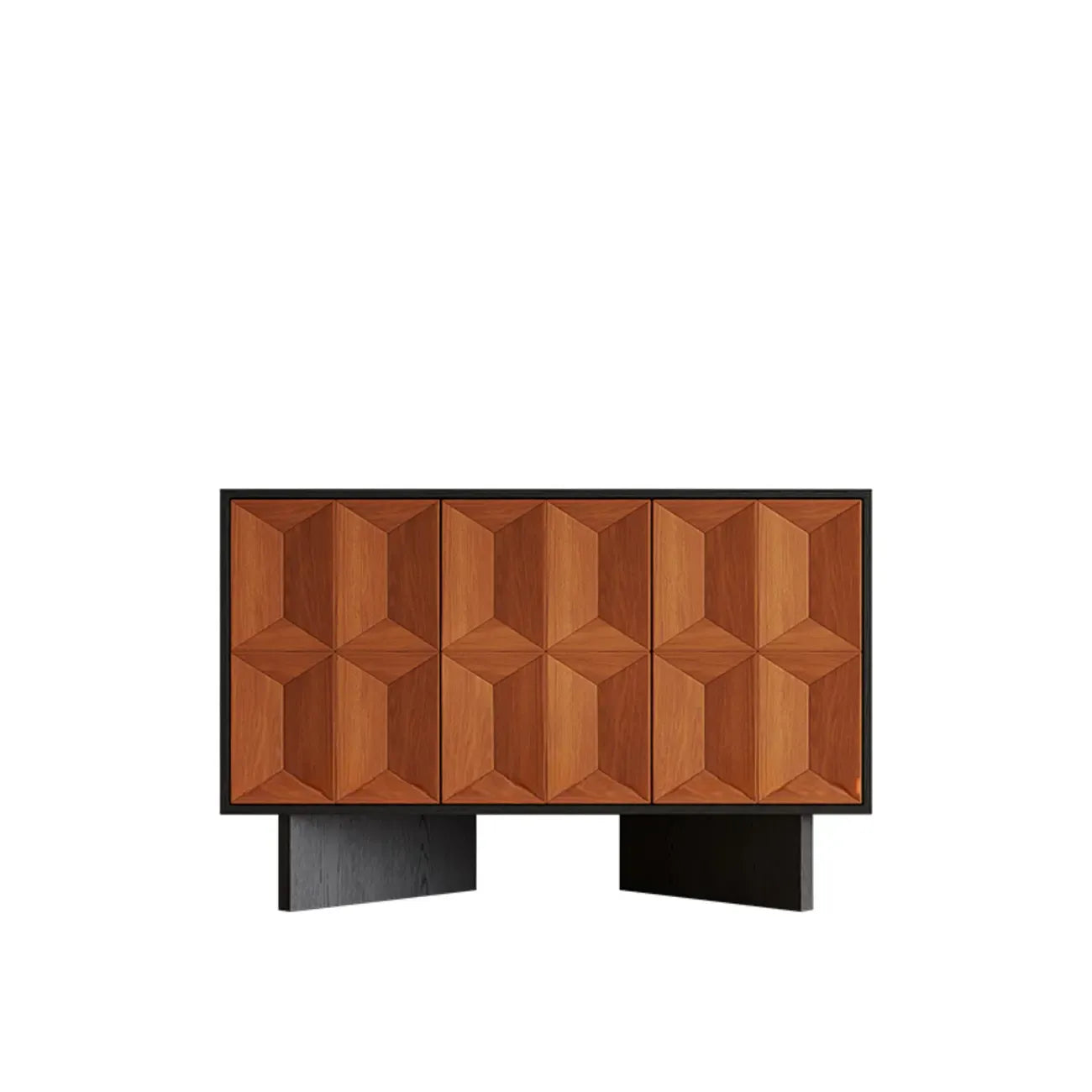 Armoire de rangement en bois de style moderne du milieu du siècle avec 4 portes