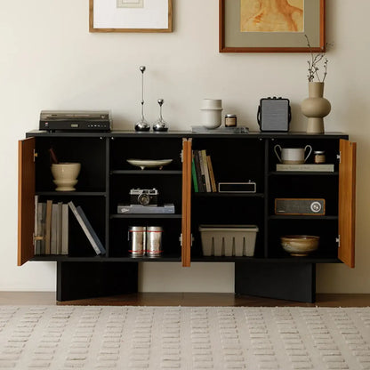 Armoire de rangement en bois de style moderne du milieu du siècle avec 4 portes