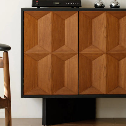 Armoire de rangement en bois de style moderne du milieu du siècle avec 4 portes