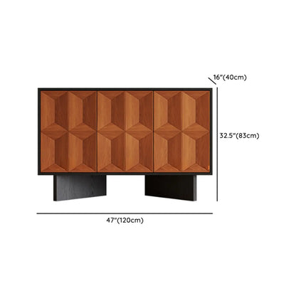 Armoire de rangement en bois de style moderne du milieu du siècle avec 4 portes
