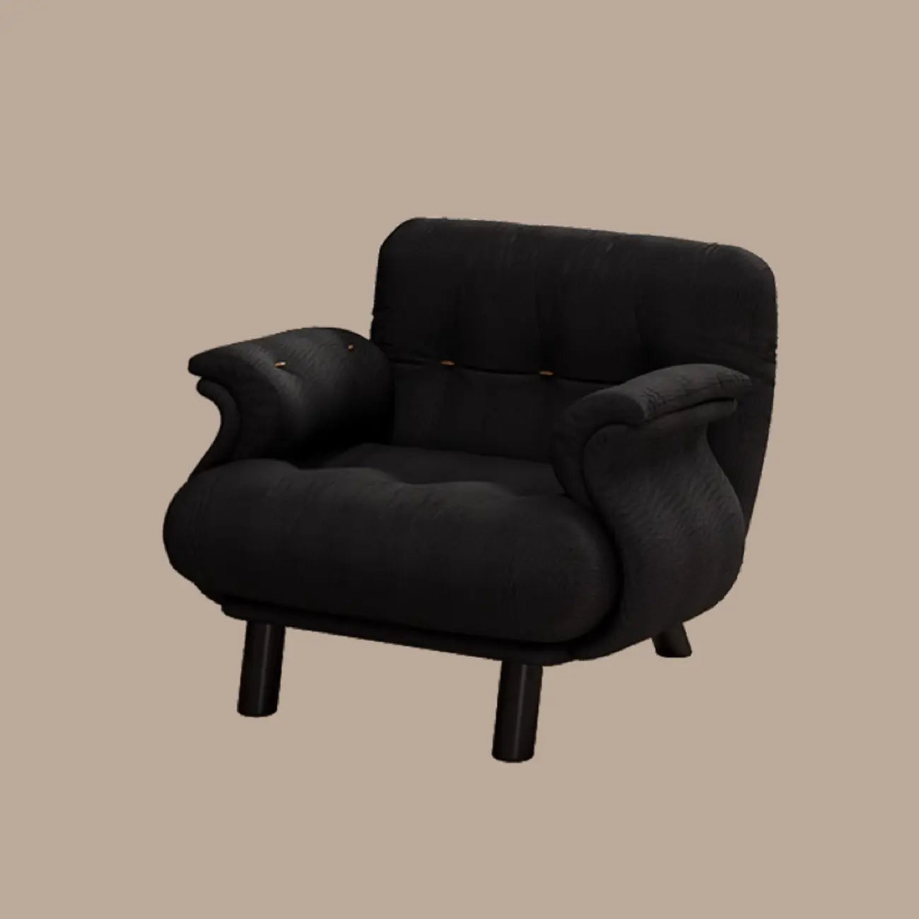 Fauteuil d'appoint élégant avec accoudoirs, recouvert de velours blanc à motif flocons de neige