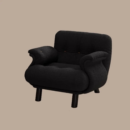 Fauteuil d'appoint élégant avec accoudoirs, recouvert de velours blanc à motif flocons de neige