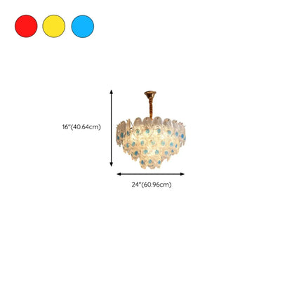 Lustre en cristal doré à motif floral