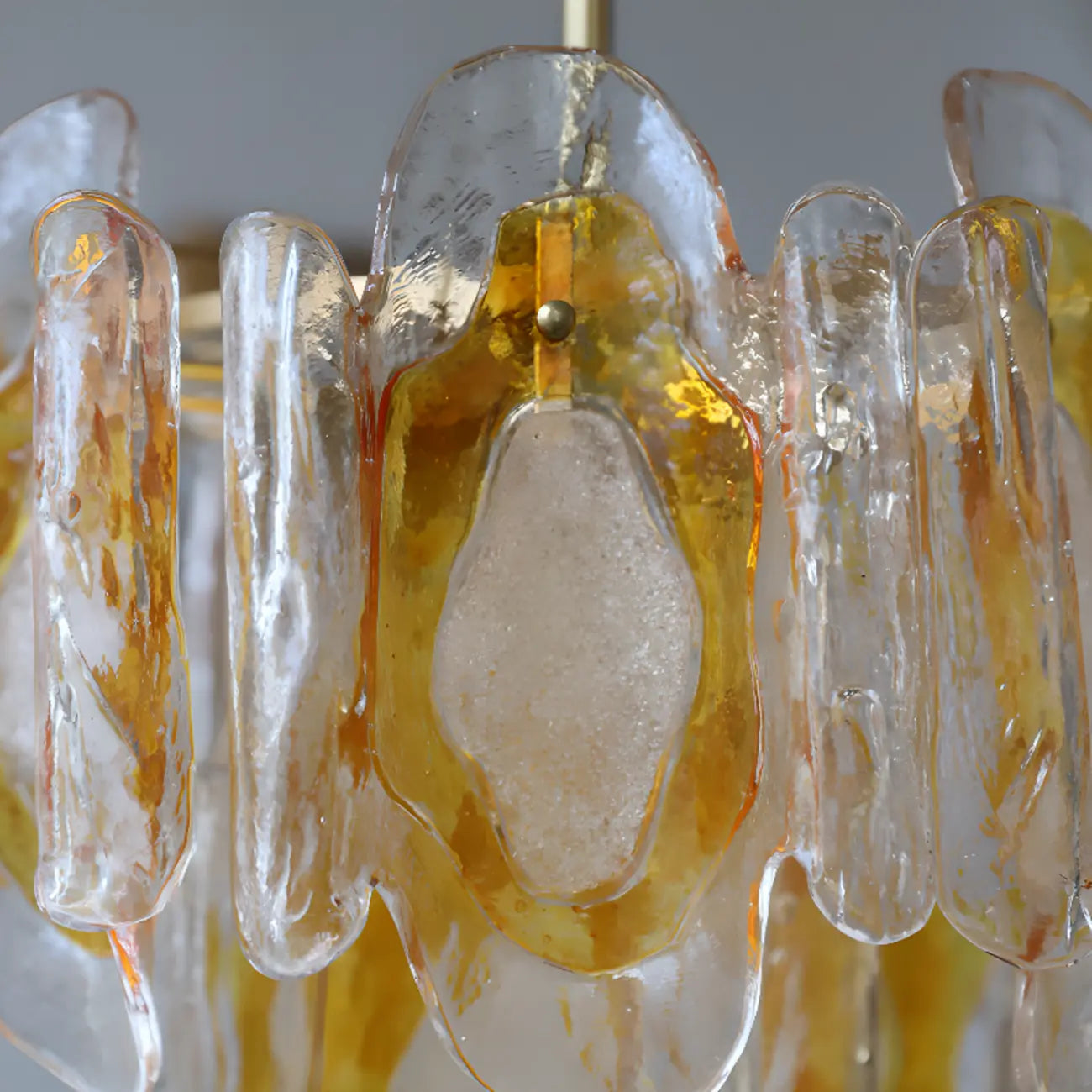 Lustre linéaire moderne en verre cristal doré et fleurs