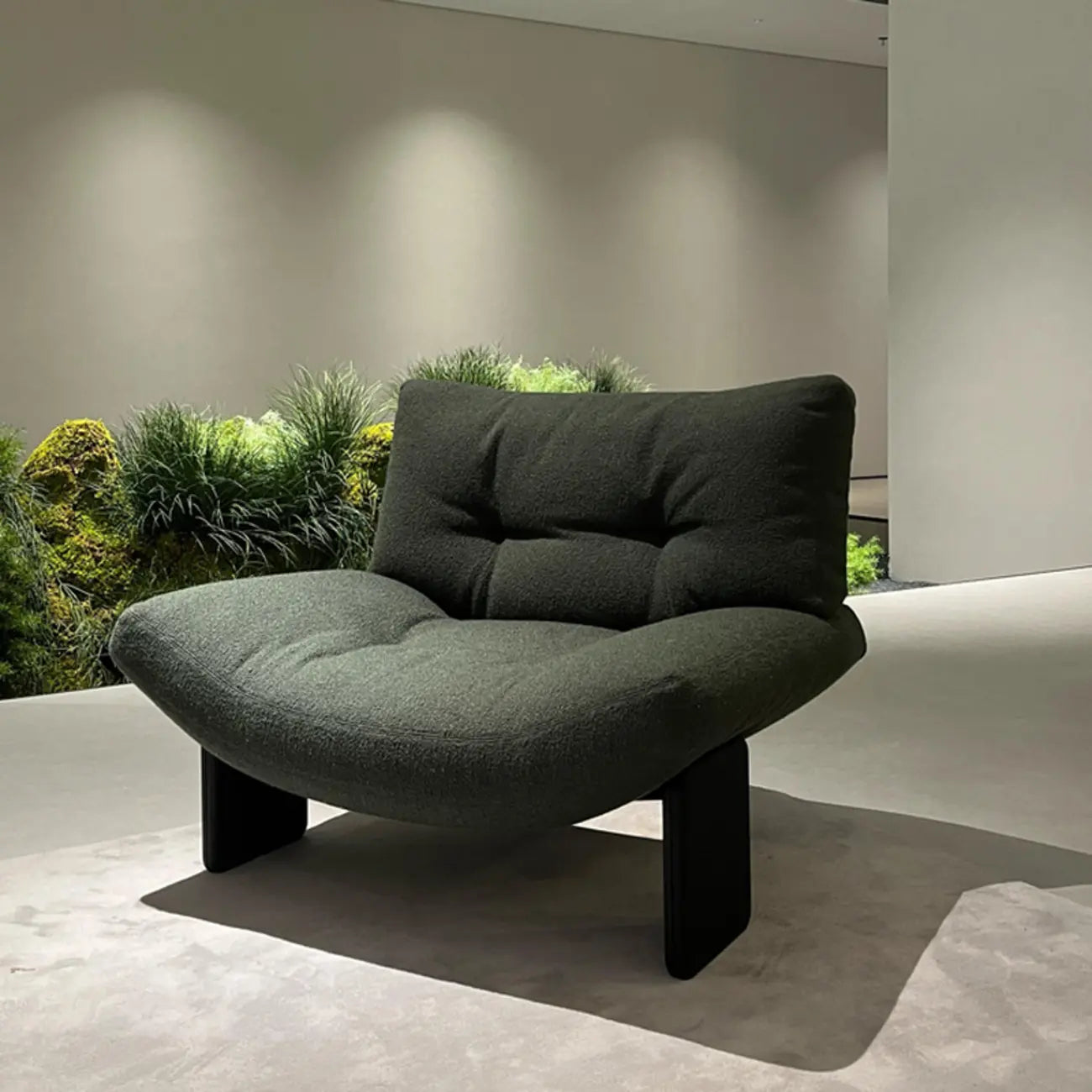 Fauteuil moderne à dossier plissé et fil bouclé pour salon