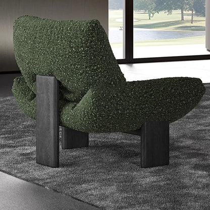 Fauteuil moderne à dossier plissé et fil bouclé pour salon