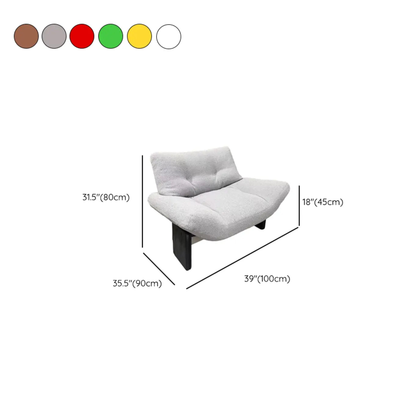 Fauteuil moderne à dossier plissé et fil bouclé pour salon