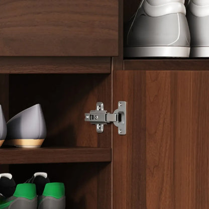 Meuble à chaussures moderne en bois blanc.