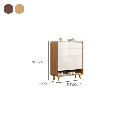 Meuble à chaussures moderne en bois blanc.