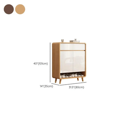 Meuble à chaussures moderne en bois blanc.