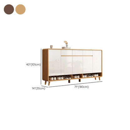 Meuble à chaussures moderne en bois blanc.