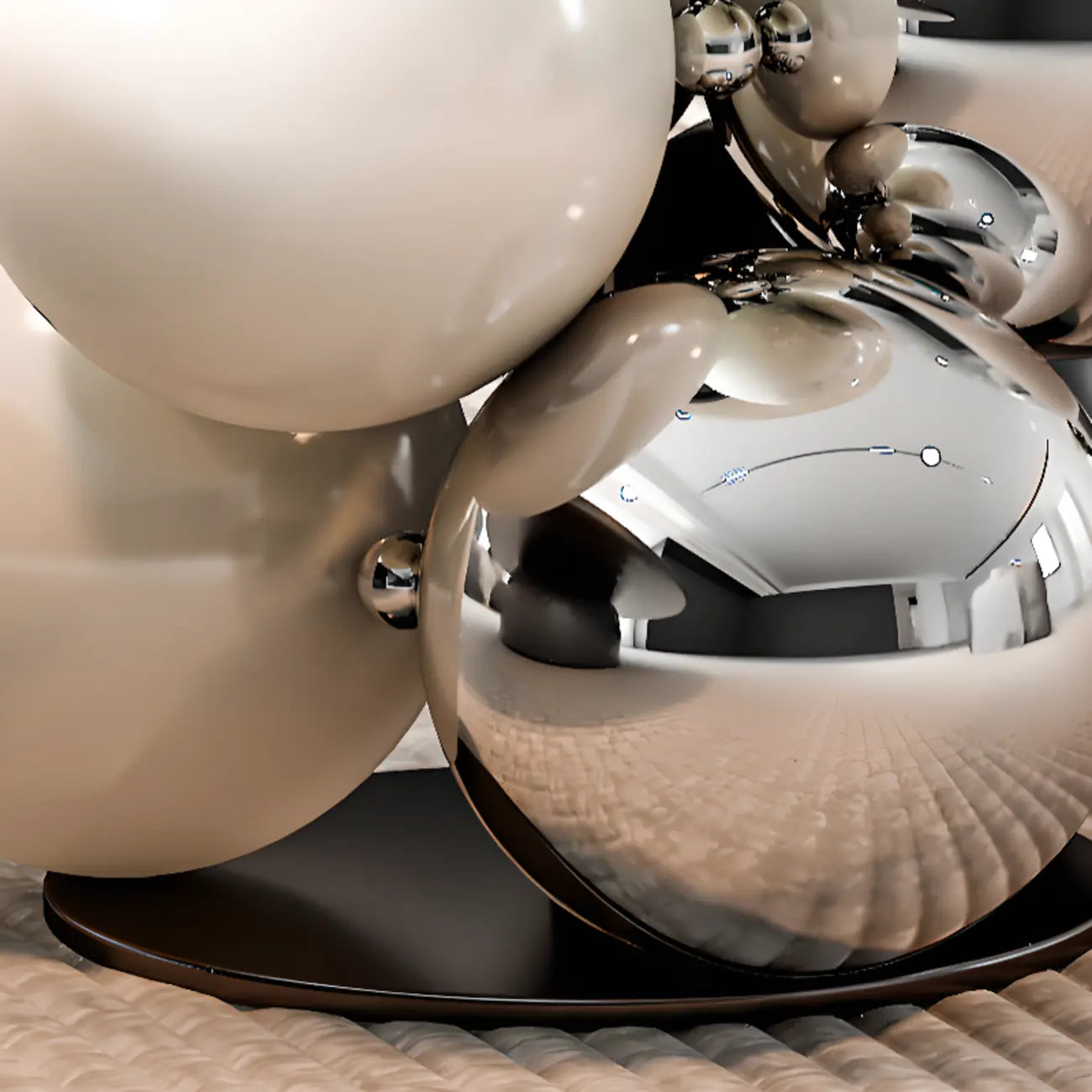 Table d'appoint moderne et artistique sur piédestal en métal avec plateau en pierre