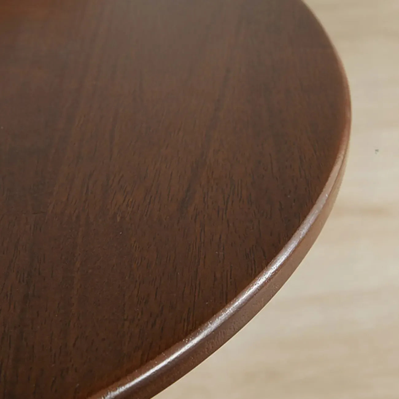 Table d'appoint ronde en bois abstrait style milieu du siècle