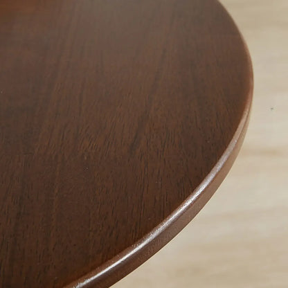 Table d'appoint ronde en bois abstrait style milieu du siècle