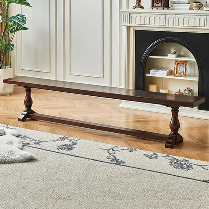 Banc de salon moderne en bois massif brun