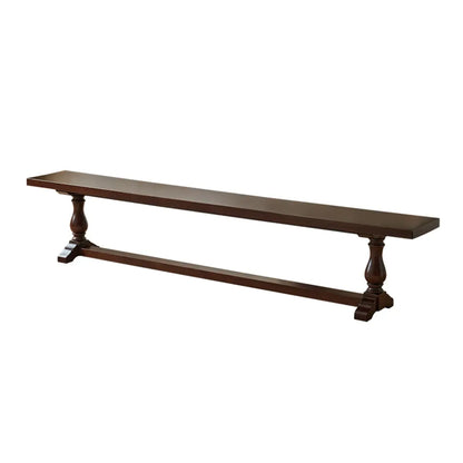 Banc de salon moderne en bois massif brun