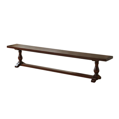 Banc de salon moderne en bois massif brun