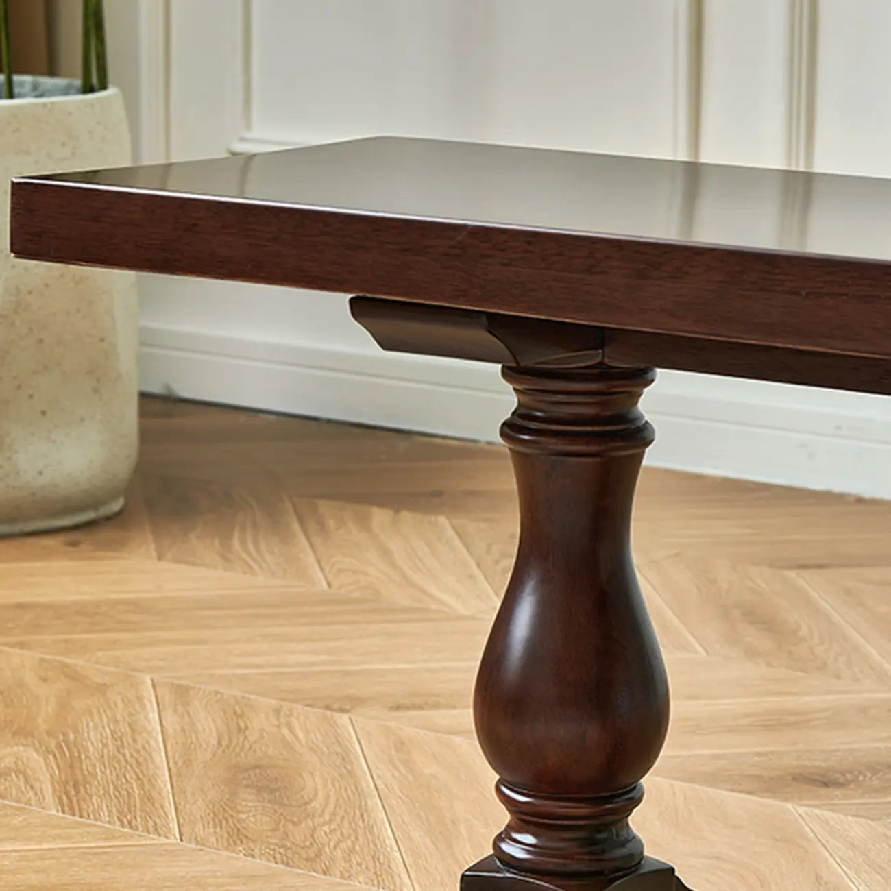 Banc de salon moderne en bois massif brun