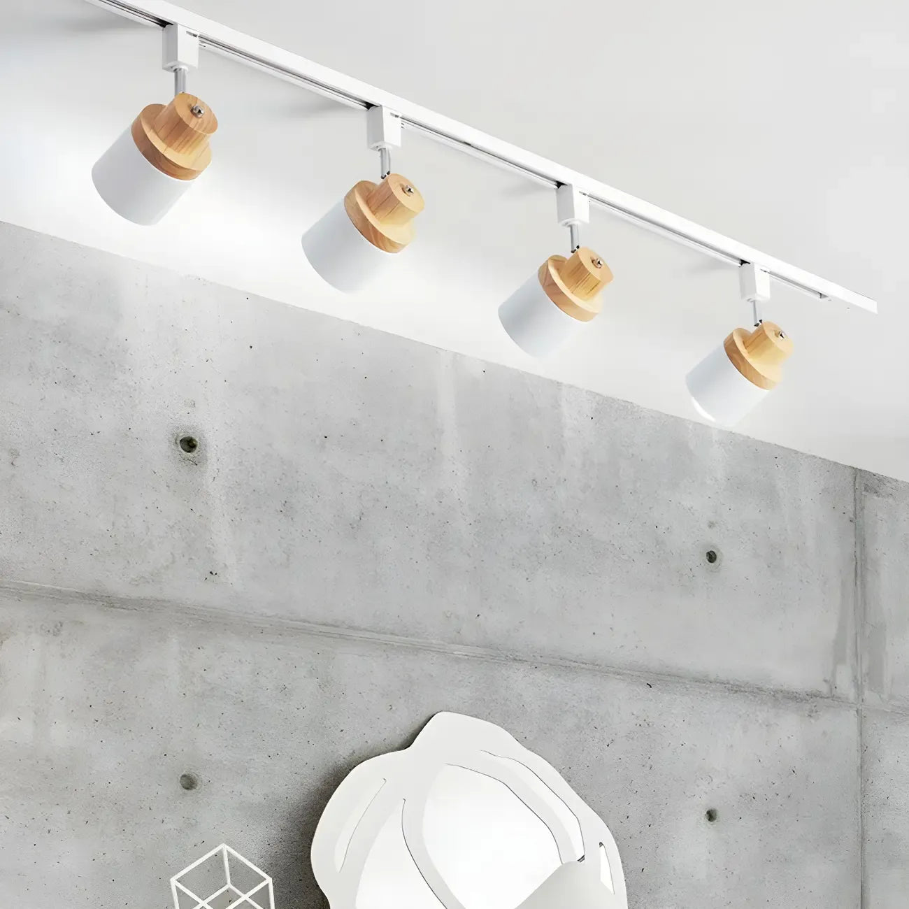 Lampadaire coulissant moderne à 4 lumières avec base en métal et bois