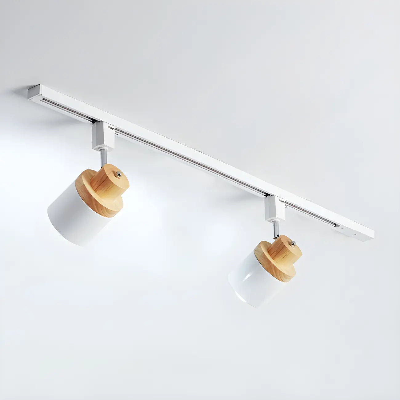 Lampadaire coulissant moderne à 4 lumières avec base en métal et bois