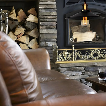 Suspension conique en métal noir de style industriel