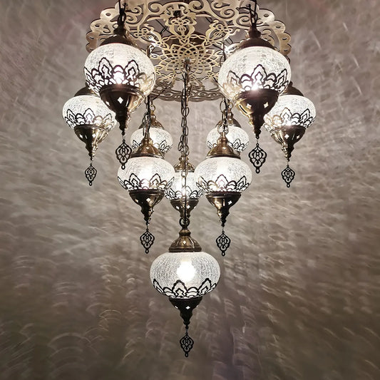 Ornement de lustre en verre cristal bronze au design unique