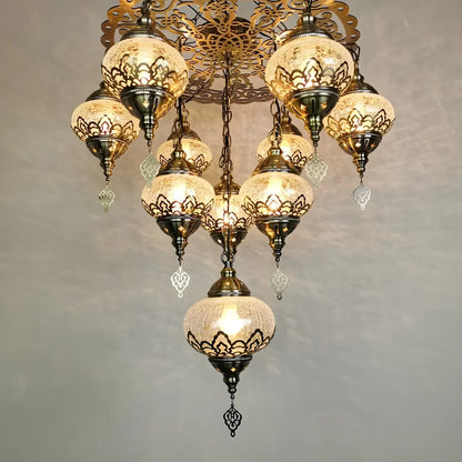 Ornement de lustre en verre cristal bronze au design unique