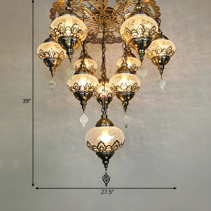 Ornement de lustre en verre cristal bronze au design unique