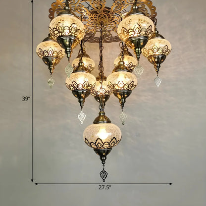Ornement de lustre en verre cristal bronze au design unique
