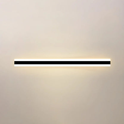 Appliques murales extérieures linéaires modernes en métal noir à LED