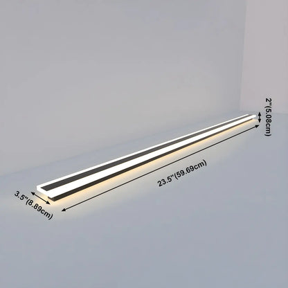Appliques murales extérieures linéaires modernes en métal noir à LED
