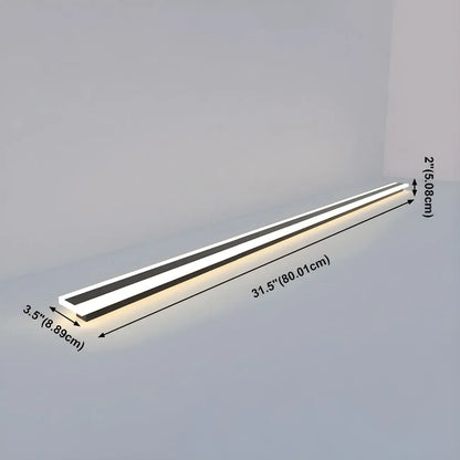 Appliques murales extérieures linéaires modernes en métal noir à LED
