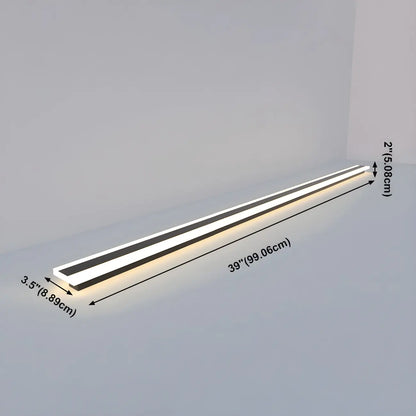 Appliques murales extérieures linéaires modernes en métal noir à LED