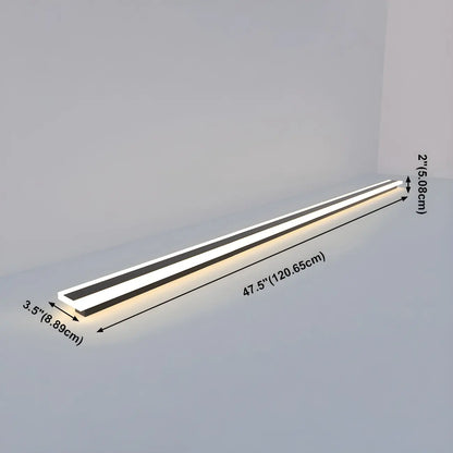 Appliques murales extérieures linéaires modernes en métal noir à LED