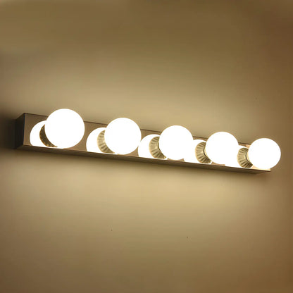 Applique murale moderne argentée à plusieurs ampoules pour salle de bain