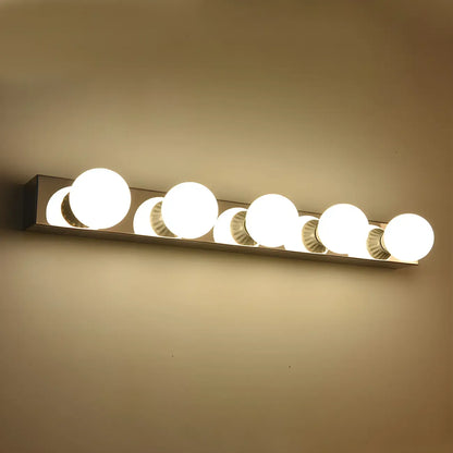 Applique murale moderne argentée à plusieurs ampoules pour salle de bain