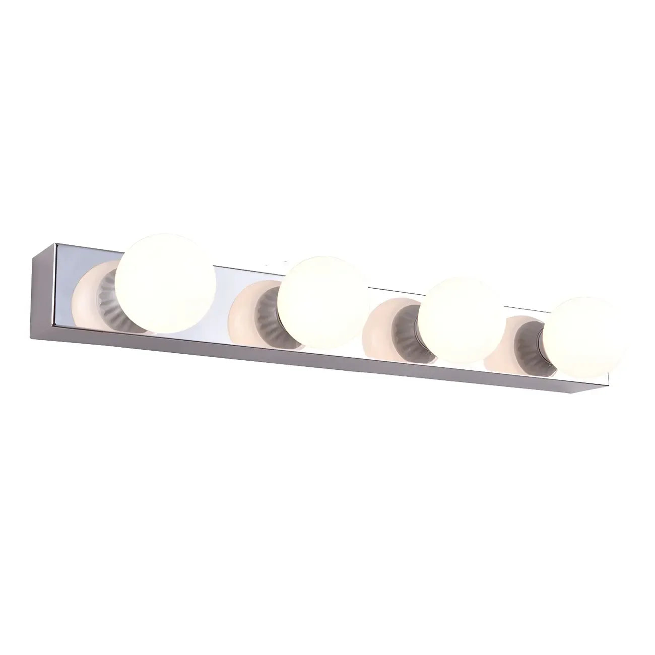 Applique murale moderne argentée à plusieurs ampoules pour salle de bain
