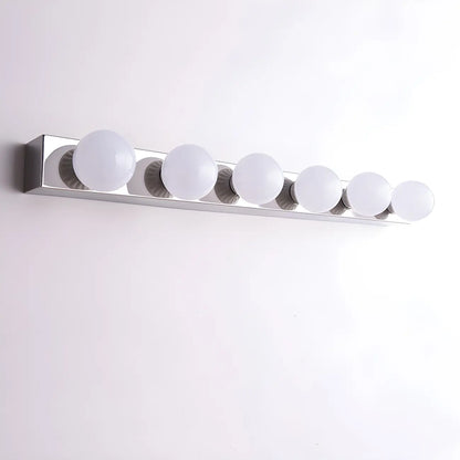 Applique murale moderne argentée à plusieurs ampoules pour salle de bain