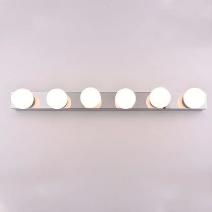 Applique murale moderne argentée à plusieurs ampoules pour salle de bain