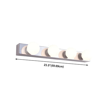Applique murale moderne argentée à plusieurs ampoules pour salle de bain